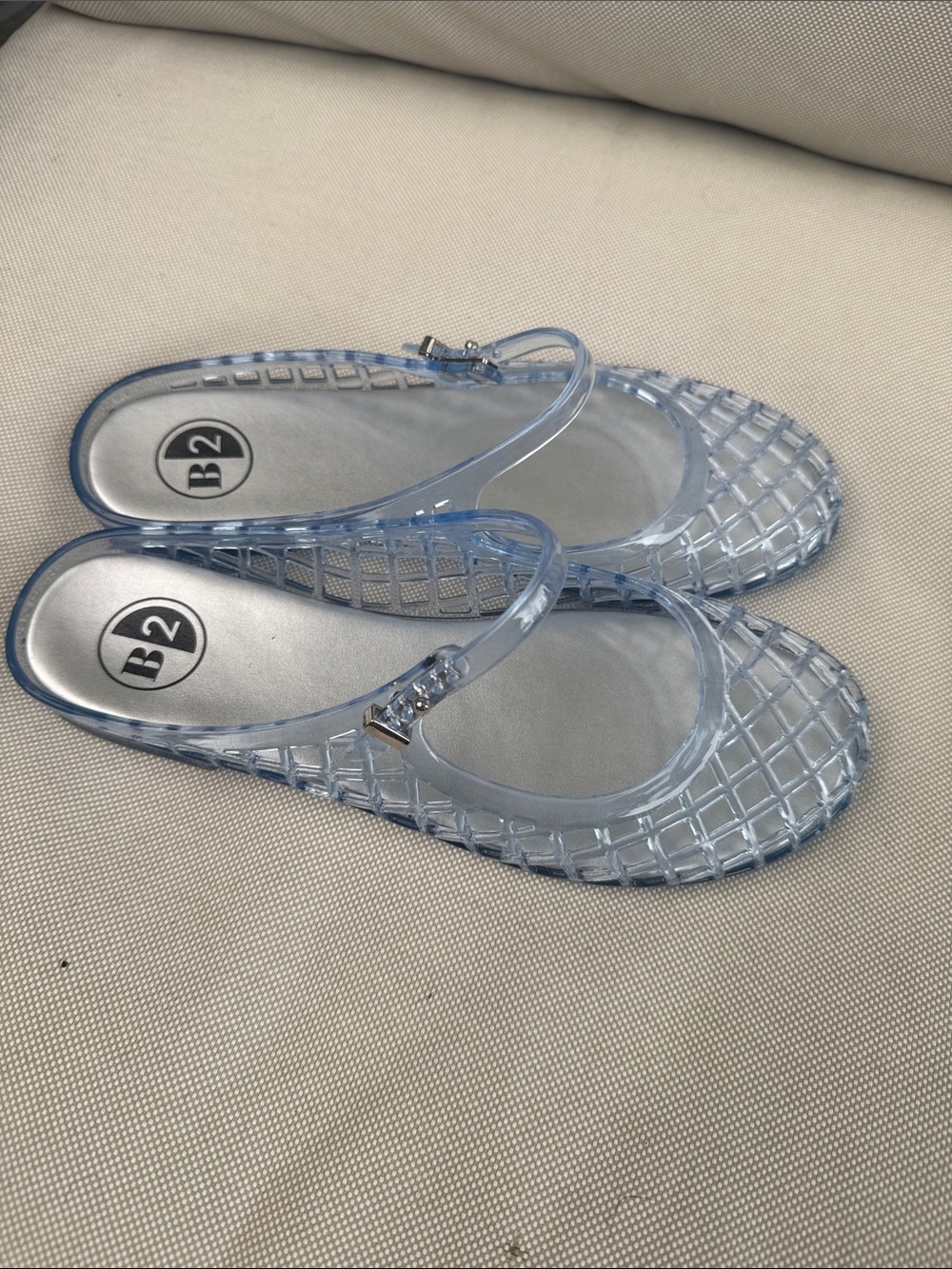 B2 Light Blue Jelly Slingback Sandals